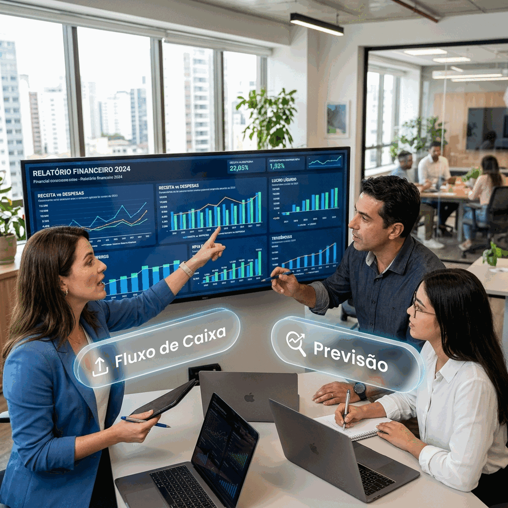 Painel financeiro do Voyger ERP