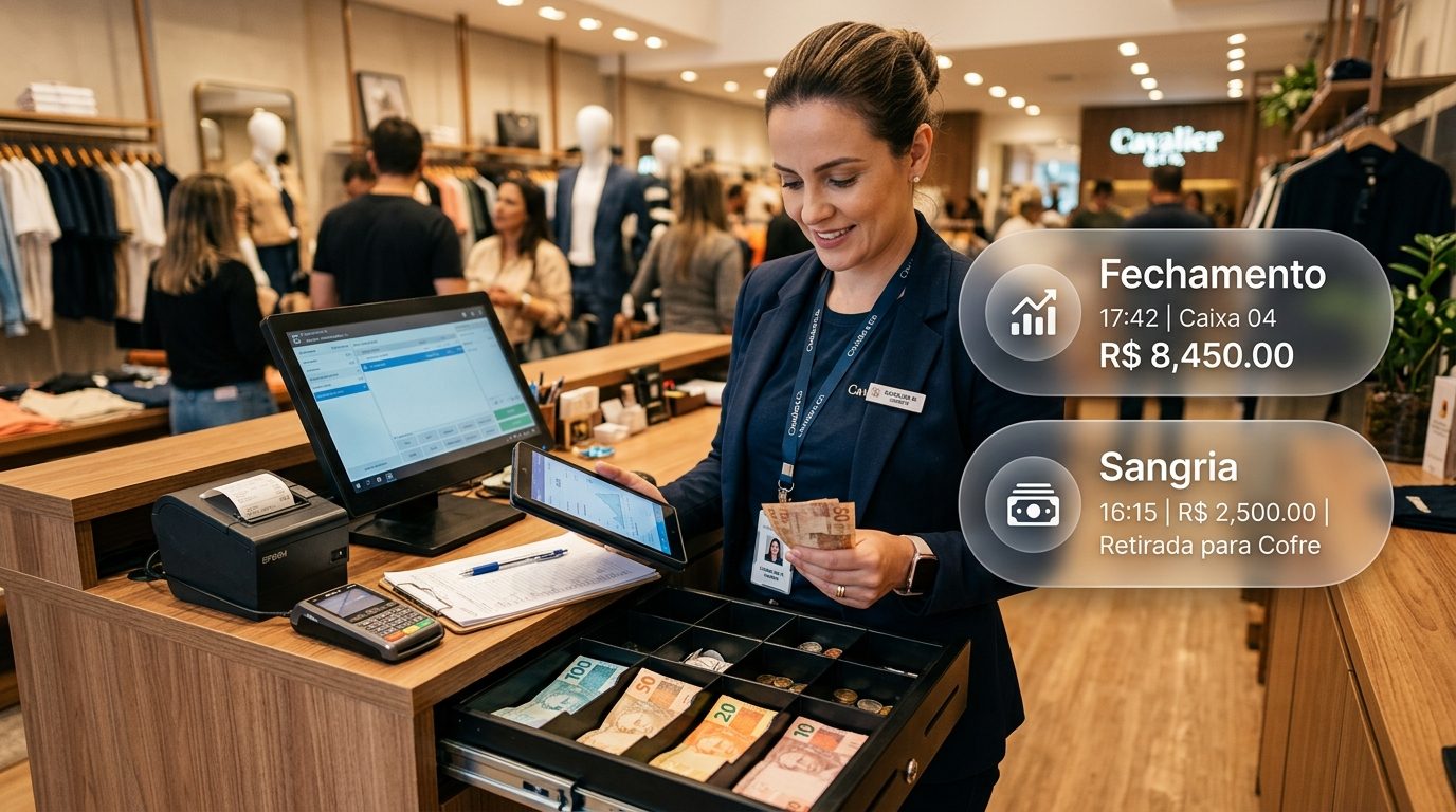 Operadora utilizando o Voyger PDV