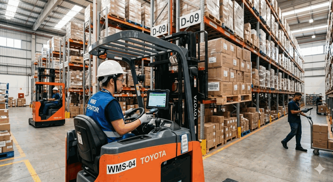 Operação logística utilizando o Voyger WMS